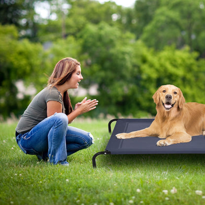 Large Pet Bed Indoor Outdoor Camping Steel Frame Elevated Pet Cot Mat-XL