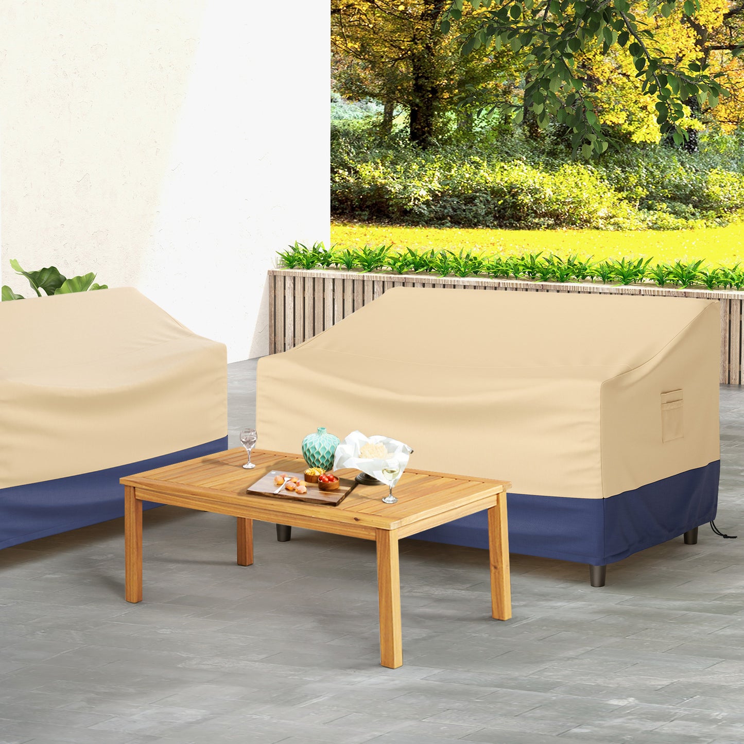 Patio Furniture Cover with Padded Handle and Click-Close Straps-60 x 43 x 30 inches