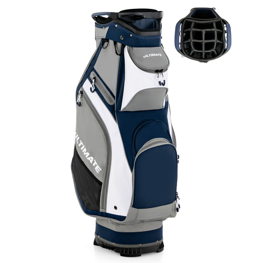 10.5 Inch Golf Stand Bag with 14 Way Dividers and 7 Zippered Pockets-Navy