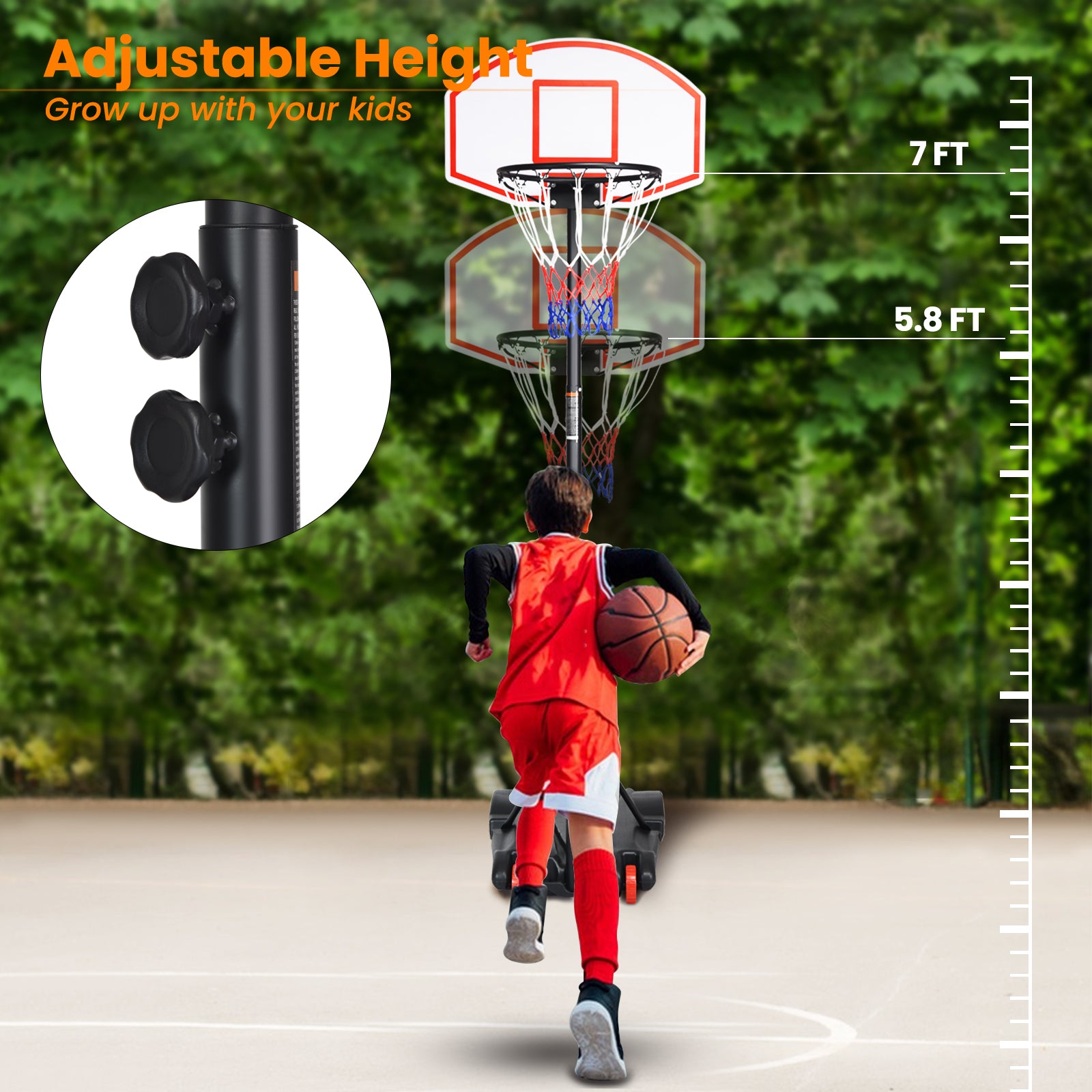 Adjustable Basketball Hoop System Stand with Wheels - Direct by Wilsons Home Store
