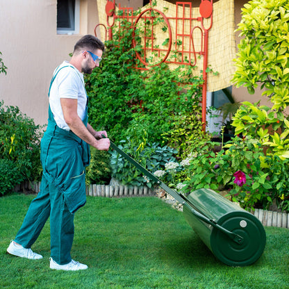 39 Inch Wide Push/Tow Lawn Roller-Black