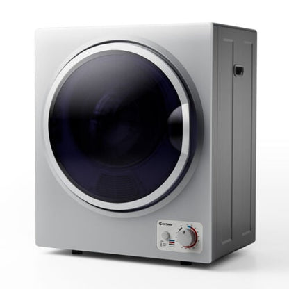 1.5 Cu .ft Clothes Dryer with with Stainless Steel Wall Mount-Gray
