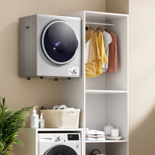 1.5 Cu .ft Clothes Dryer with with Stainless Steel Wall Mount-Silver