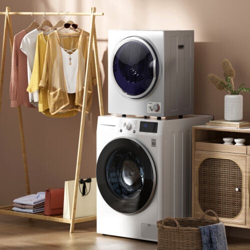 1.5 Cu .ft Clothes Dryer with with Stainless Steel Wall Mount-Gray