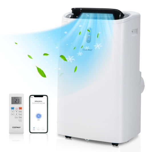 14000 BTU(Ashrae) Portable Air Conditioner with APP and WiFi Control-White