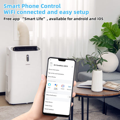 14000 BTU(Ashrae) Portable Air Conditioner with APP and WiFi Control-White