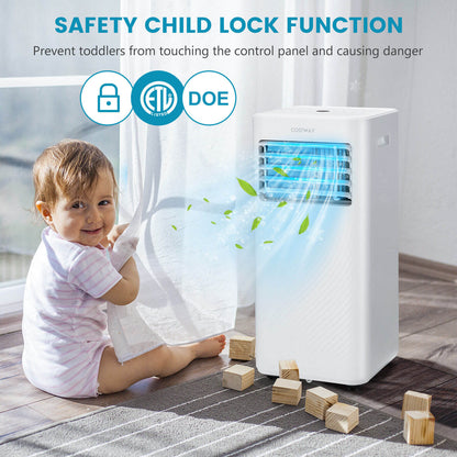 10000 BTU 4-in-1 Portable Air Conditioner with Dehumidifier and Sleep Mode-Black