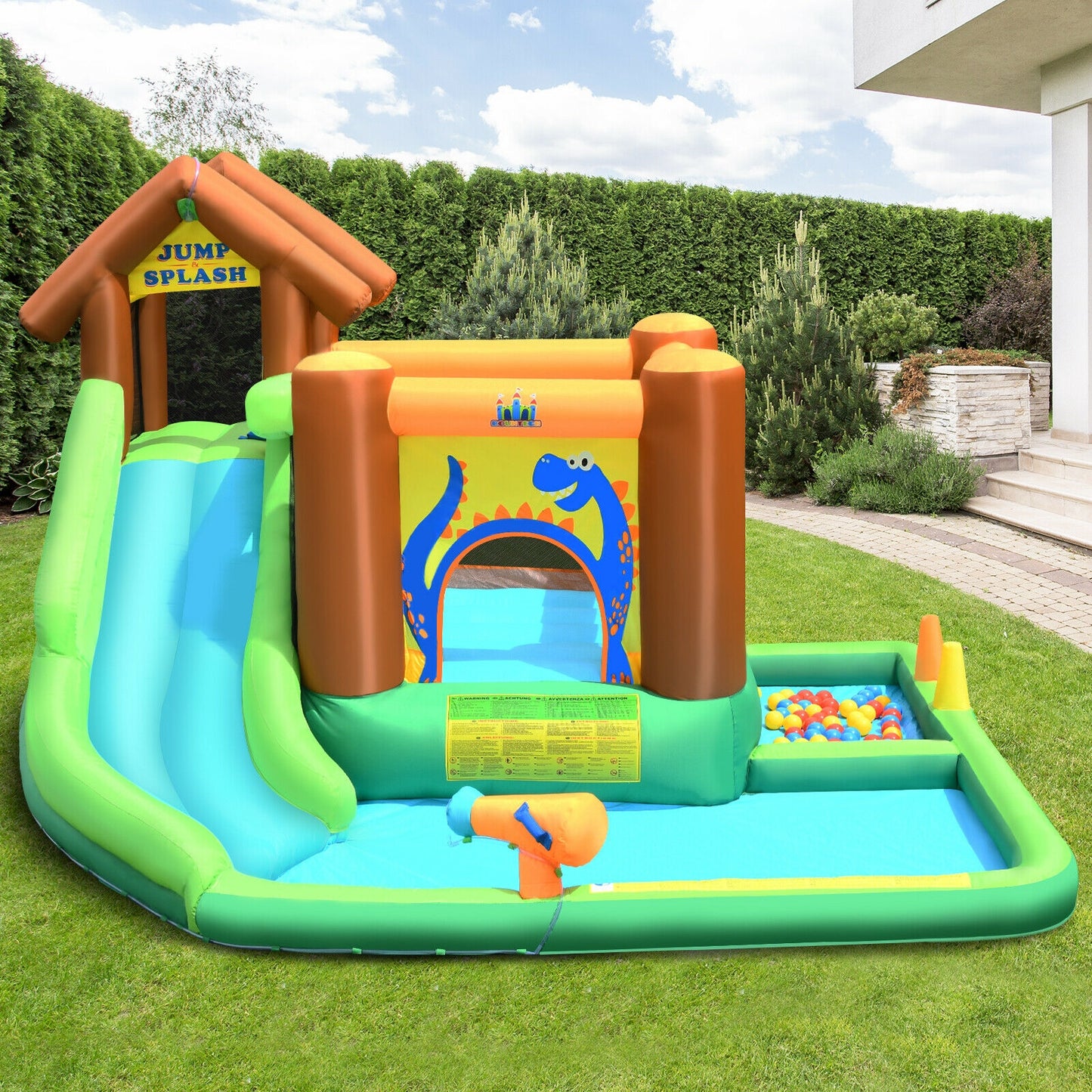 Inflatable Waterslide Bounce House Climbing Wall without Blower