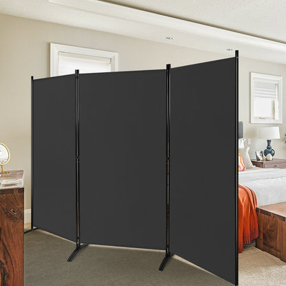 3-Panel Room Divider Folding Privacy Partition Screen for Office Room-Black