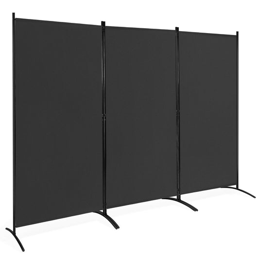 3-Panel Room Divider Folding Privacy Partition Screen for Office Room-Black