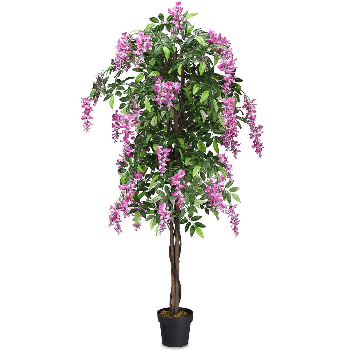 6-Feet Artificial Wisteria Silk Indoor-Outdoor Tree with Adjustable Tree Branche-2 Pieces