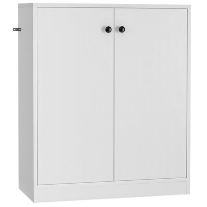 2 Door Storage Base Cabinet with 3-Tier Shelf-White