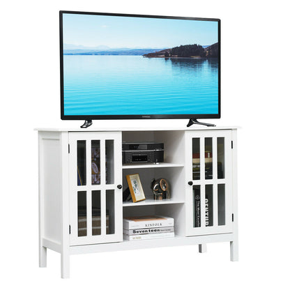 Wooden TV Stand Console Cabinet for 50 Inch TV-Brown
