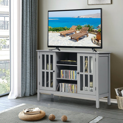Wooden TV Stand Console Cabinet for 50 Inch TV-Brown