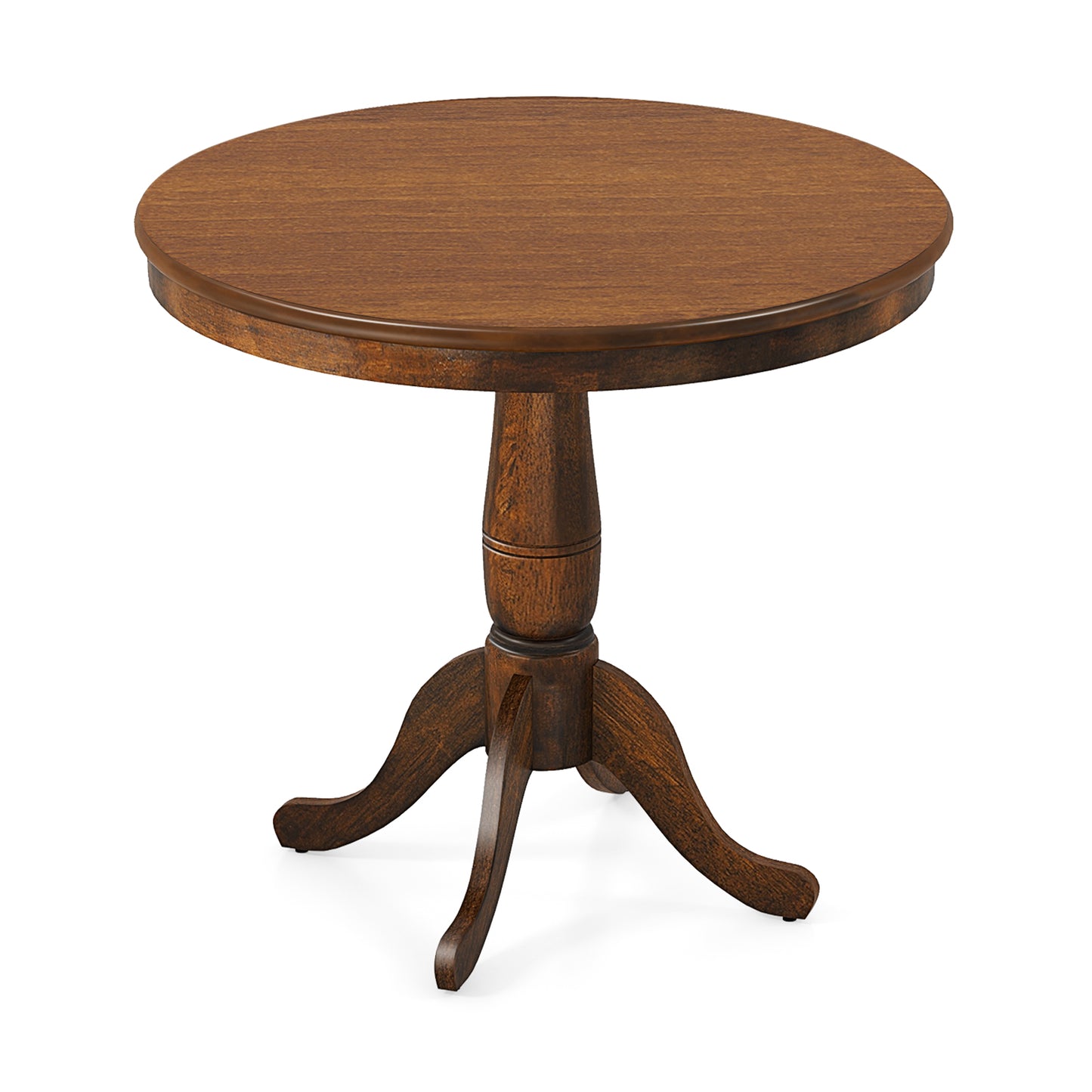 32 Inch Wooden Round Pub Pedestal Side Table