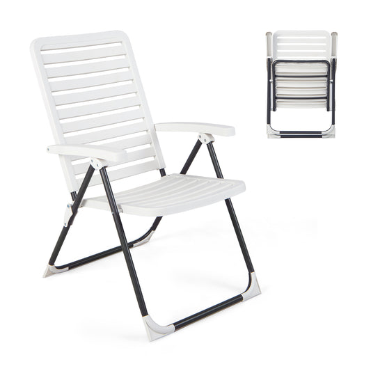 Folding Patio Chaise Lounger with 7-Level Backrest