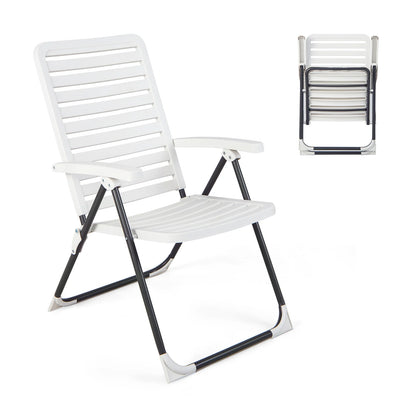 Folding Patio Chaise Lounger with 7-Level Backrest