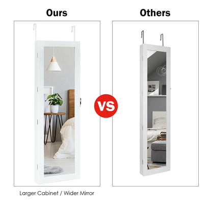 Lockable Armoire Jewelry Cabinet with LED Lights