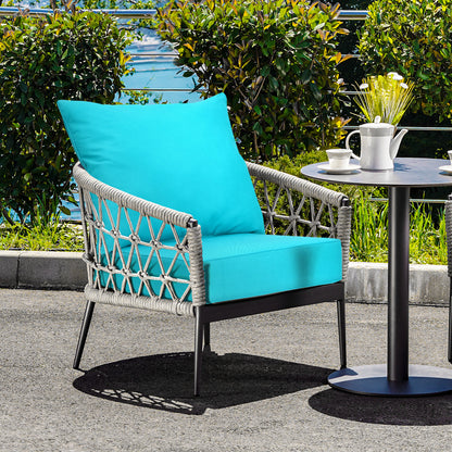 Deep Seat Chair Cushion Pads Set with Rope Belts for Indoor and Outdoor-Beige