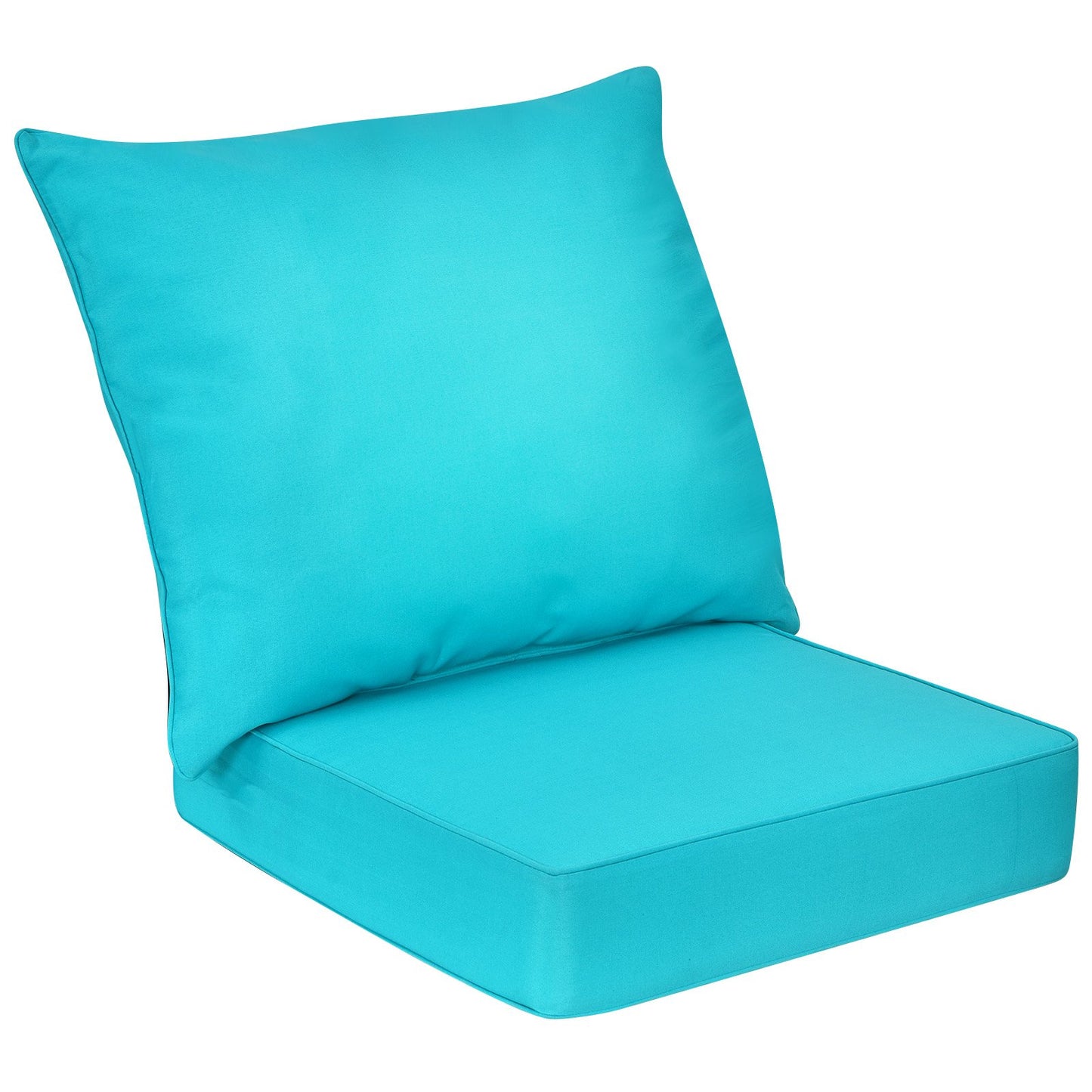 Deep Seat Chair Cushion Pads Set with Rope Belts for Indoor and Outdoor-Turquoise