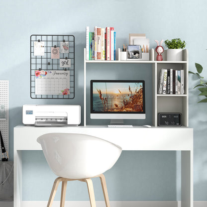 3-Tier Multipurpose Desk Bookshelf with 4 Shelves-Beige