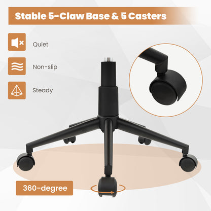 Modern Home Office Chair with Curved Backrest and Comfortable Armrests-Brown