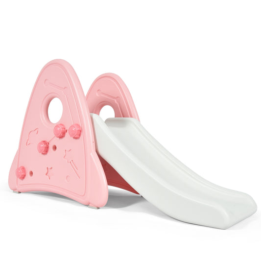 Freestanding Baby Slide Indoor First Play Climber Slide Set for Boys Girls-Pink