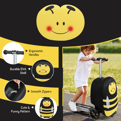 Hardshell Ride-on Suitcase Scooter with LED Flashing Wheels-Yellow