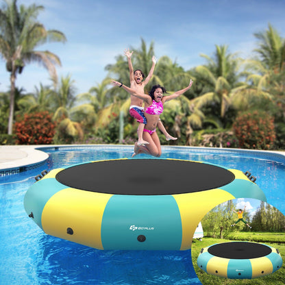 15 Feet Inflatable Splash Padded Water Bouncer Trampoline-Blue