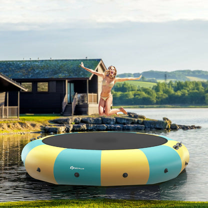 15 Feet Inflatable Splash Padded Water Bouncer Trampoline-Blue