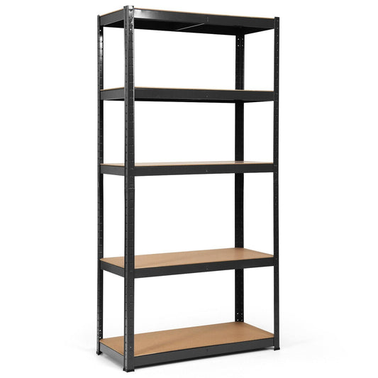 72 Inch Storage Rack with 5 Adjustable Shelves for Books Kitchenware-Black