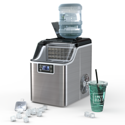 Electric Portable Countertop Ice Maker with Ice Scoop and Basket-Sliver