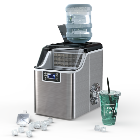Electric Portable Countertop Ice Maker with Ice Scoop and Basket-Sliver