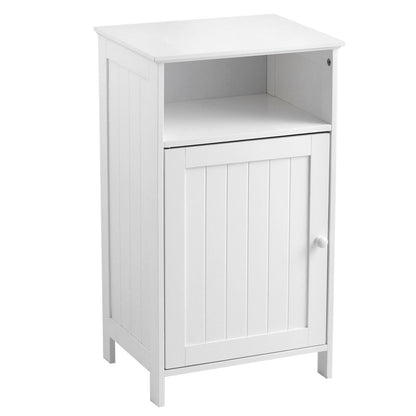 Bathroom Freestanding Floor Storage Cabinet with Adjustable Shelf-Black