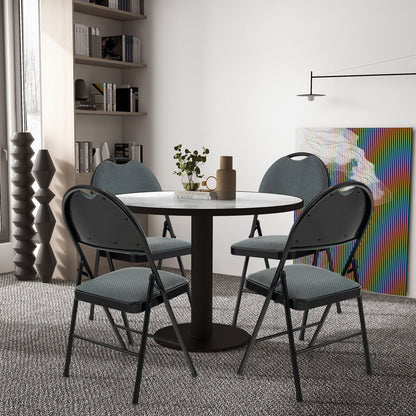 2/4 Pieces Padded Folding Office Chairs with Backrest-Set of 4
