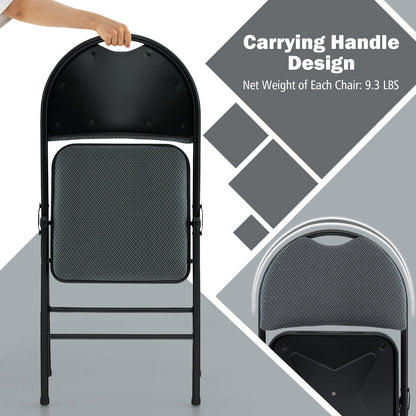 2/4 Pieces Padded Folding Office Chairs with Backrest-Set of 4