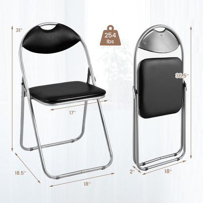 2/4/6 Pieces Portable Folding Dining Chairs Set with Carrying Handles-Set of 2