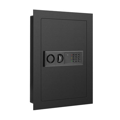 Digital Flat Recessed Wall Safe Security Lock Gun Cash Box-Black