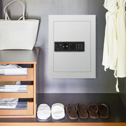 Digital Flat Recessed Wall Safe Security Lock Gun Cash Box-Black