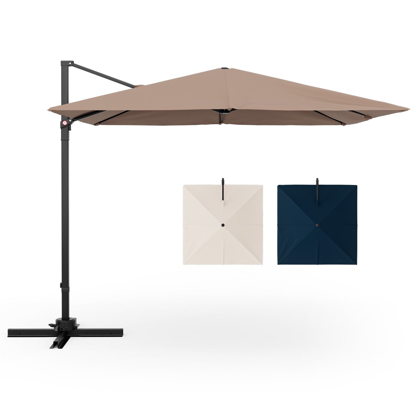 9.5 Feet Square Patio Cantilever Umbrella with 360° Rotation-Beige