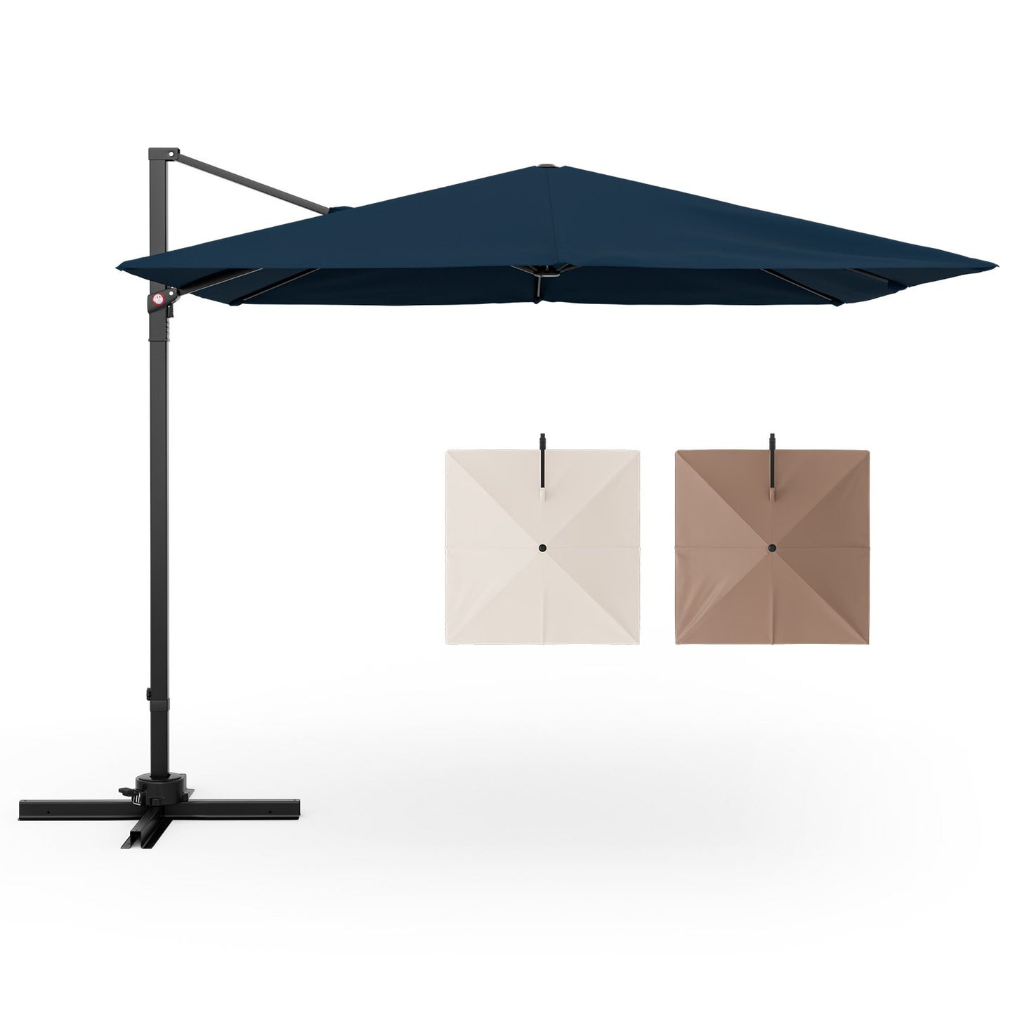 9.5 Feet Square Patio Cantilever Umbrella with 360° Rotation-Beige