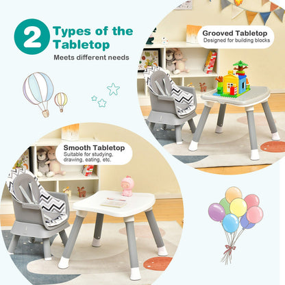 6-in-1 Convertible Baby High Chair with Adjustable Removable Tray-Black