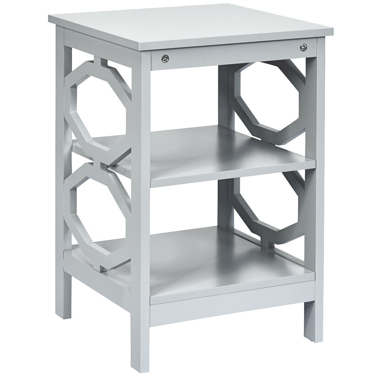3-tier Nightstand Sofa Side End Accent Table-Coffee