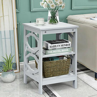 3-tier Nightstand Sofa Side End Accent Table-Coffee