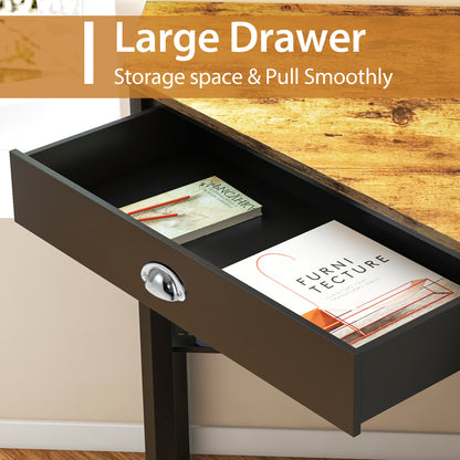 Corner Wooden Piece Laptop Computer Desk-Black