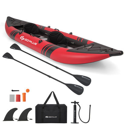Inflatable 2-person Kayak Set with Aluminium Oars and Repair Kit-Blue