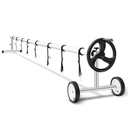 18 Feet Pool Cover Reel Set Aluminum In-ground Swimming Solar Cover Reel