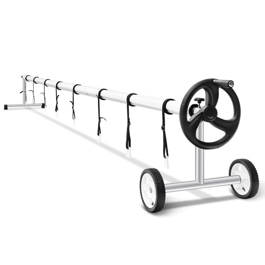 18 Feet Pool Cover Reel Set Aluminum In-ground Swimming Solar Cover Reel