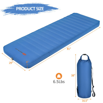 Self Inflating Folding Camping Sleeping Mattress with Carrying Bag-Blue