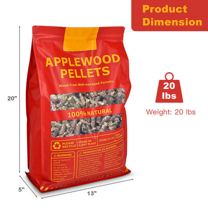 20 Pounds Apple Wood Pellets 100% All-Natural for Pellet Grills